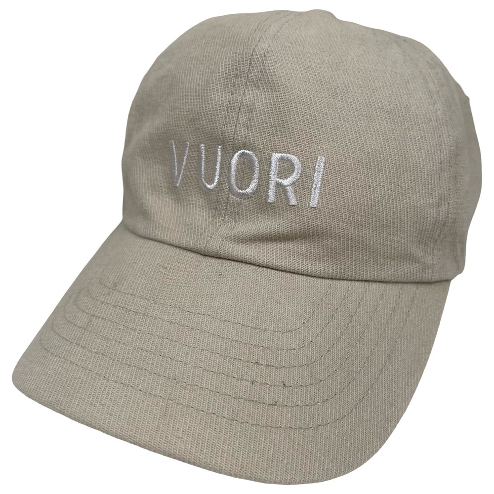 Vuori‎ Dad Hat Baseball Cap Unisex Tan Beige Embroidered Logo Cotton Minimalist